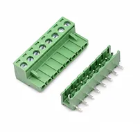 5.08 mm Pitch 8 Pin Right Angle PCB Mount Plug Able Terminal Block Connectors, Bent Screw Terminal